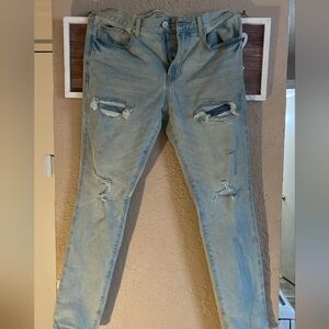 Trendy Light Blue Distressed Kids Jeans